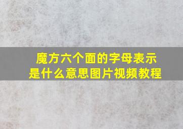 魔方六个面的字母表示是什么意思图片视频教程