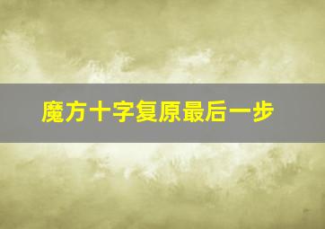 魔方十字复原最后一步