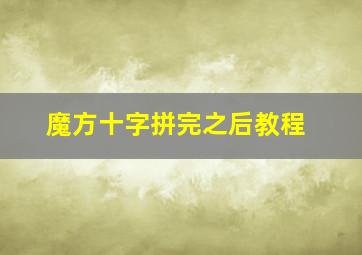 魔方十字拼完之后教程