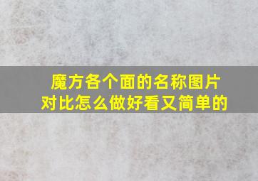 魔方各个面的名称图片对比怎么做好看又简单的