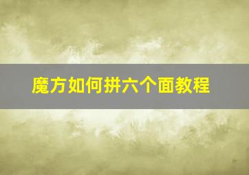 魔方如何拼六个面教程