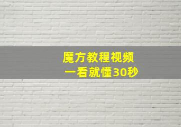 魔方教程视频一看就懂30秒