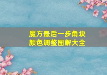 魔方最后一步角块颜色调整图解大全