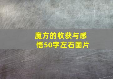 魔方的收获与感悟50字左右图片