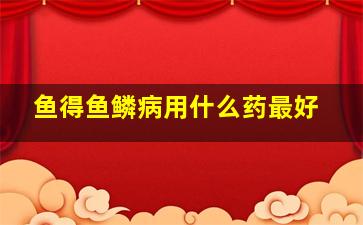 鱼得鱼鳞病用什么药最好