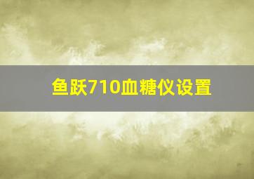 鱼跃710血糖仪设置