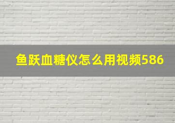 鱼跃血糖仪怎么用视频586