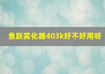 鱼跃雾化器403k好不好用呀