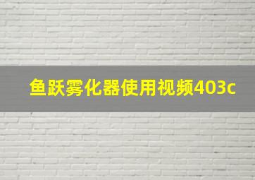 鱼跃雾化器使用视频403c