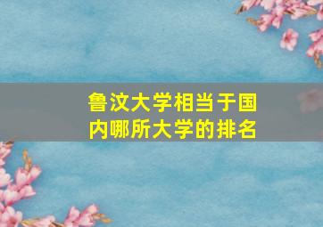 鲁汶大学相当于国内哪所大学的排名