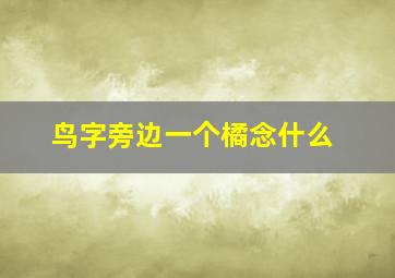 鸟字旁边一个橘念什么