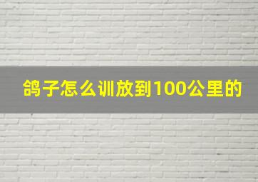 鸽子怎么训放到100公里的