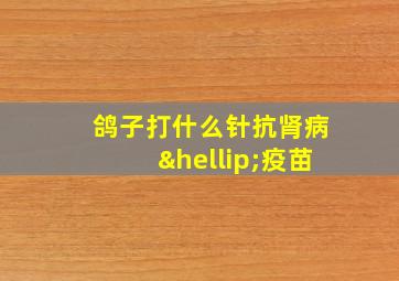 鸽子打什么针抗肾病…疫苗