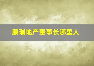 鹏瑞地产董事长哪里人