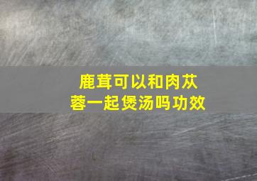 鹿茸可以和肉苁蓉一起煲汤吗功效