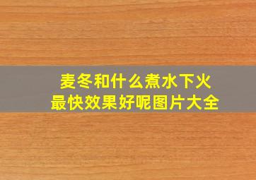 麦冬和什么煮水下火最快效果好呢图片大全