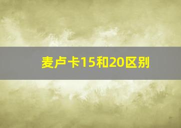 麦卢卡15和20区别