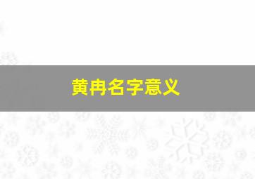 黄冉名字意义