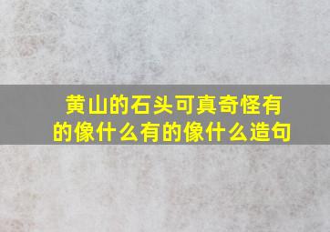 黄山的石头可真奇怪有的像什么有的像什么造句