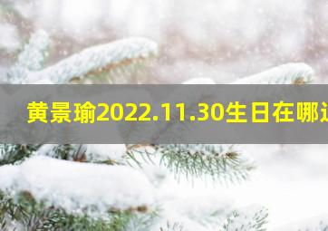 黄景瑜2022.11.30生日在哪过