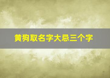 黄狗取名字大忌三个字