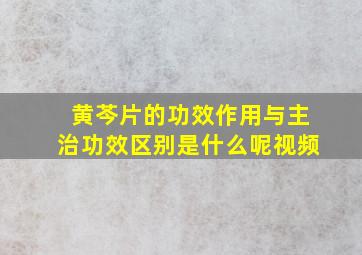 黄芩片的功效作用与主治功效区别是什么呢视频