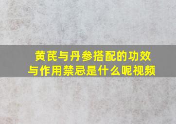 黄芪与丹参搭配的功效与作用禁忌是什么呢视频