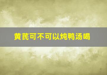 黄芪可不可以炖鸭汤喝