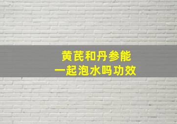 黄芪和丹参能一起泡水吗功效