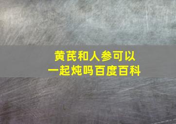 黄芪和人参可以一起炖吗百度百科