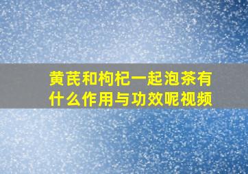 黄芪和枸杞一起泡茶有什么作用与功效呢视频