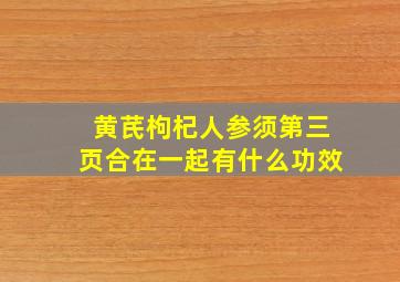 黄芪枸杞人参须第三页合在一起有什么功效