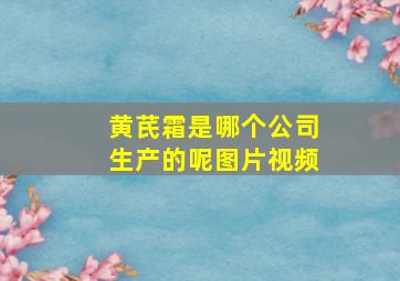 黄芪霜是哪个公司生产的呢图片视频