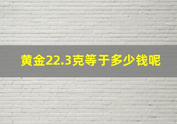 黄金22.3克等于多少钱呢