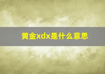 黄金xdx是什么意思