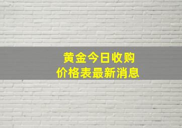 黄金今日收购价格表最新消息