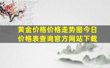 黄金价格价格走势图今日价格表查询官方网站下载