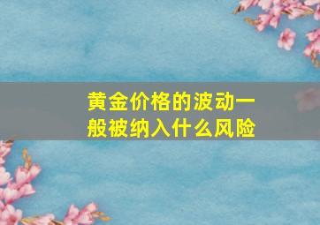 黄金价格的波动一般被纳入什么风险