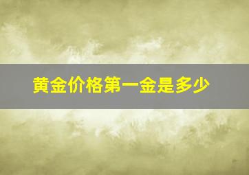 黄金价格第一金是多少