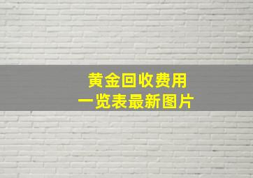 黄金回收费用一览表最新图片