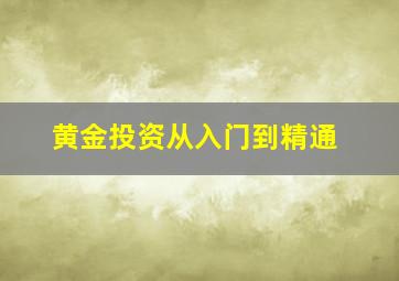 黄金投资从入门到精通