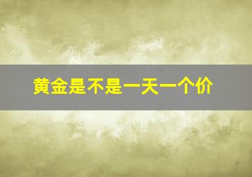 黄金是不是一天一个价