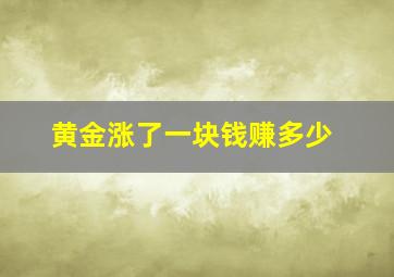 黄金涨了一块钱赚多少