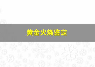 黄金火烧鉴定