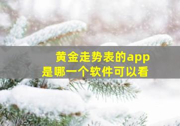 黄金走势表的app是哪一个软件可以看