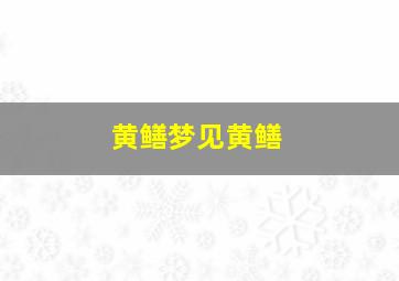 黄鳝梦见黄鳝