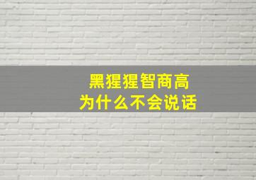 黑猩猩智商高为什么不会说话