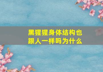 黑猩猩身体结构也跟人一样吗为什么