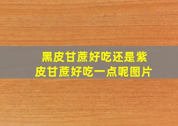 黑皮甘蔗好吃还是紫皮甘蔗好吃一点呢图片