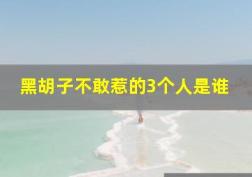 黑胡子不敢惹的3个人是谁